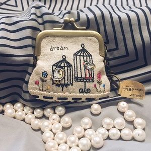 Natural Life Embroidered Mini Coin Purse